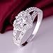 Alonea Women Heart-Shaped Ring, Zircon Ring Wedding Ring Diamond Promise Rings For Her Size 6-9 (Silver 7)