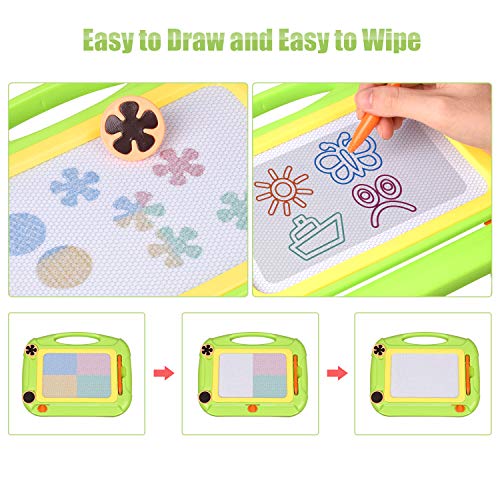 MIZIKUSON Magnetic Drawing Board for Kids, Colorful Erasable Doodle Board Toddlers Toys Learning Sketch Pad for Writing Painting Birthday Gifts