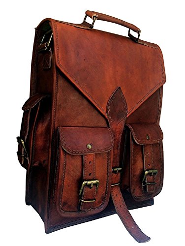 Shakun Leather Handmade Vintage College Backpack Shoulder Tracking Sling Weekend Bag, One size, NEW
