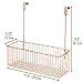mDesign Metal Over Cabinet Bathroom Storage Organizer Holder or Basket - Hang Over Cabinet Doors - Holds Shampoo, Conditioner, Body Wash - Strong Steel Wire - Rose Gold