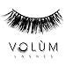 Volúm Lashes Resuable 3D Mink False Eyelashes | Individual Set of Prime Thick Fake Long Black Lash for Beauty and Makeup | Best Dramatic Top Wispies Extension Pair on Thin Eye Strip with Box