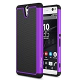 Sony Xperia C5 Ultra Case, MoKo [Shock Absorption] Slim Dual Layer Protective Case with Soft Silicone Bumper and Rigid PC Back Cover for Sony Xperia C5 Ultra 6.0 Inch (2015) - Purple