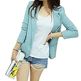 ROPALIA Korea Womens Long Sleeve Blazer Suit Basic Lapel Coat Candy Color