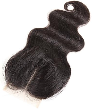Glary Body Wave Lace Closure Free Middle Part 4x4 Inches Human Hair Weave Pecies (14" Middle Part)
