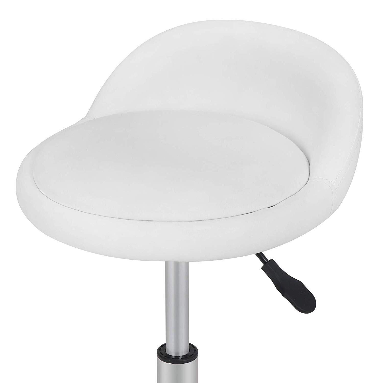 HomGarden Adjustable Height Hydraulic Rolling Swivel Stool for Massage Salon Office Facial Spa Medical Tattoo Chair Stool w/Backrest Cushion & Wheels: Furniture & Decor