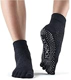 ToeSox Full Toe with Grip Yoga/Pilates Toe Socks, Black, Medium