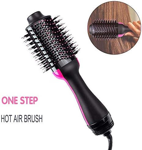 One Step Hair Dryer & Styler & Volumizer Large Hot Air Hair Brush for All Hairstyle(1000W 110V) - Black Pink
