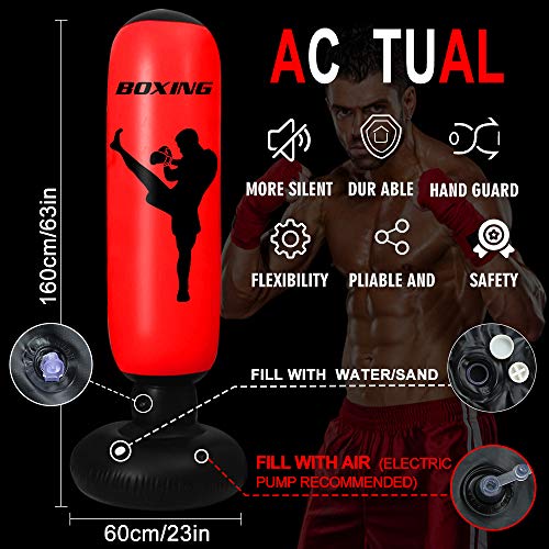 Inflatable Punching Bag for Kids and Adults, 63Inch Punching Bag