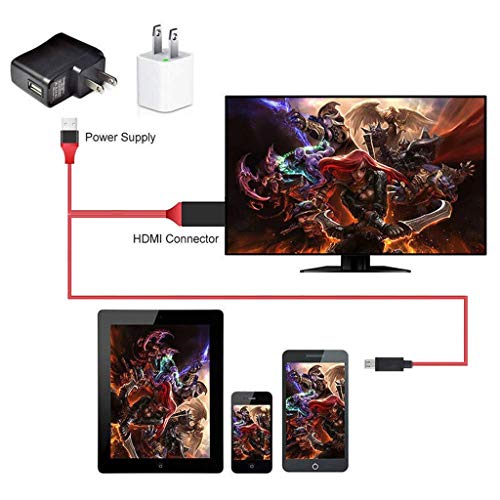 Aobiny USB C Micro-USB to HDMI 4K Cable HDTV TV Digital AV Adapter for Samsung (Red)