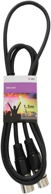 qtxProfessional DMX Lighting Leads XLR Plug to Socket 1.5m