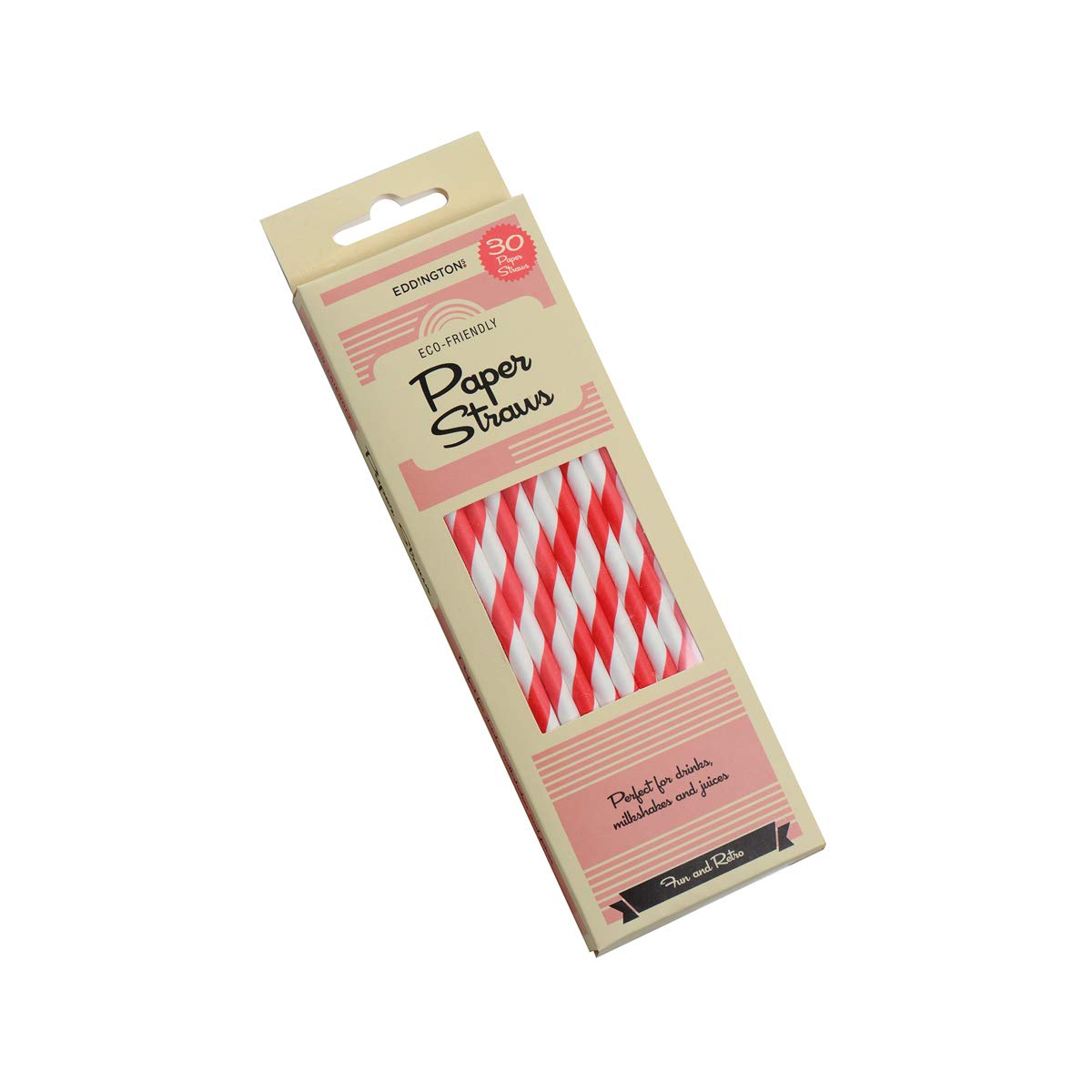 Paper Straws Red Stripe 30 Pack