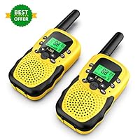 New Walkie Talkies for Kids Hand-held Mini Kids Walkie Talkie for Kids Best Gifts Kids Toys Built in Flashlight 22 Channels FRS/GMRS UHF Two Way Radios Yellow