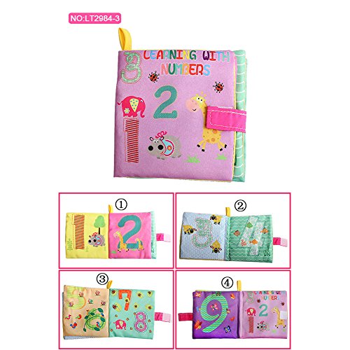 image for ROMIRUS 4 Packs Soft Books for Babies,Non-toxic Fabric Activity Crinkl