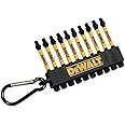 DEWALT FlexTorq Impact Driver Bit Set Carabiner - Square/Roberston - 2'' - 10 Bits (DWA2SQ2IRCARC)
