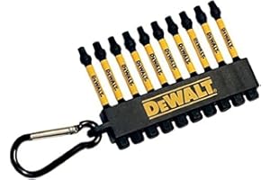 DEWALT FlexTorq Impact Driver Bit Set Carabiner - Square/Roberston - 2'' - 10 Bits (DWA2SQ2IRCARC)