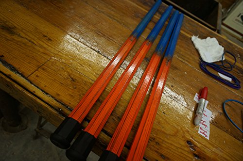 RIPWOOD Royal Blue and Orange Wood Attack Lacrosse Shaft, Stick, Handle - Solid ash, Hand Made in The USA, Includes Jimalax End Cap