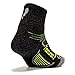 Feetures! Men's Elite Merino+ Cushion Quarter, Charcoal + Reflector, large