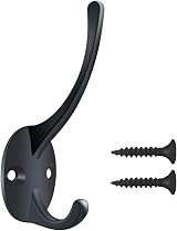 Kulannder 10Pcs Heavy Duty Double Coat Hooks Black Vintage Wall Mounted Hat view 7