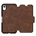 OTTERBOX Strada Series Case for iPhone Xr - Retail Packaging - Espresso (Dark Brown/Worn Brown Leather)