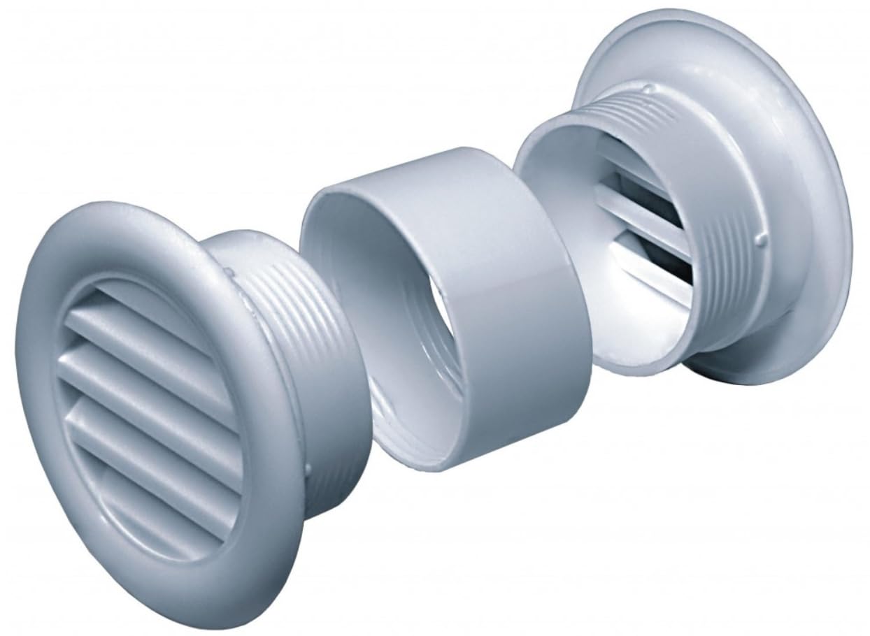 White Bathroom Door Mini Circle Air Vent Grille 40mm / 1.57" Two Sided Round Ventilation Ducting Cover Furniture Soffit Grid T71