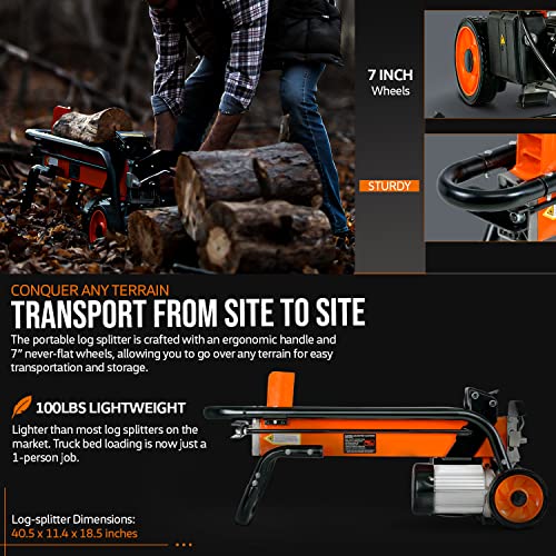 SuperHandy Log Splitter Electric Portable 6 Ton Ram System 13/4eHP