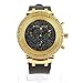 Techno Trend Gold Black Hip Hop Rapper Buckle Band Baller Wrist Watch