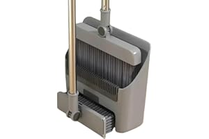 Broom with Dustpan Combo Set, 3 in 1 for Sweeping Indoor and Push Broom Outdoor with Dust Pan, 14.2 to 48.8 inch Adjustable L