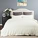 Bedsure Duvet Cover Set with Zipper Closure-Solid Vintage Ivory,King (104