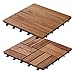 Patio Pavers | Composite Decking Flooring and Deck Tiles | Acacia Wood | Suitable for Indoor and Outdoor Applications | Stripe Pattern | 12x12 inches - Pack of 11 Tiles