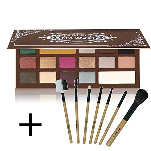 Beauty Glazed 16 Colors High Pigment Makeup Eyeshadow Palette Shimmer Profession Cosmetic Make Up Palette Eye Shadow + Makeup Brushes Kit
