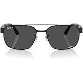 Ray-Ban RB3751CH Polarized Square Sunglasses for Men for Women | In Black, Gunmetal &amp; Copper. All polarized. Metal frame. Sizes: 58/61mm.