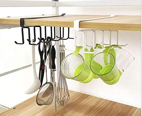 Rkpm Multi Function Nail Free 5 2 Hook Mug Holder Under Shelf Mug
