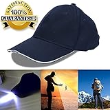 5 LED Light Baseball Cap Hat - Best Hands Free Solution - Camping - Hiking - Walking - Jogging - Plumbing - Auto Mechanics - High Beam Lights，Hands-Free Flashlight (Blue)