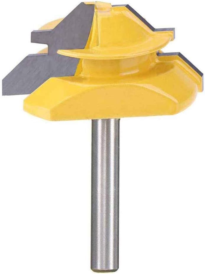 Eyech 45 Degree Lock Miter Router Bit Set, 1/4 Inch Shank 45 Degree Miter Joint Router Bits Woodworking Cutter Tool 3/4 Inch Stock