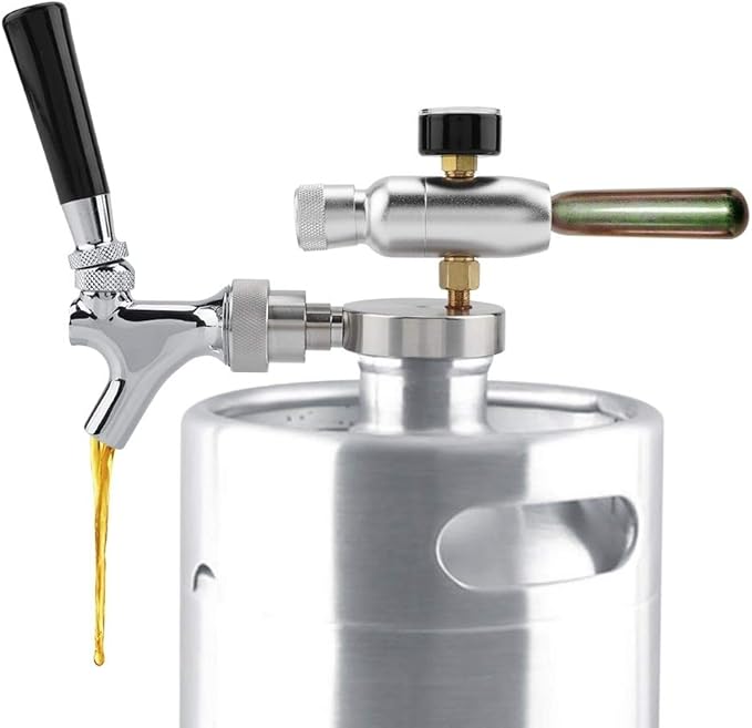 BierZapfhahn, Edelstahl Bier SpearHahnHahnZufuhr Kit for 2L / 3.6L / 4L MiniFass Bier