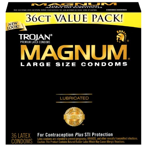 Trojan Magnum Condoms, Lubricated,Large, 36 Condoms (Pack of 2) image