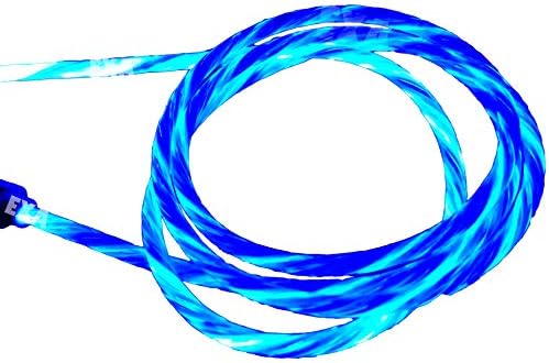 LED Charging Cable Visible Flowing Lighting USB Charger Cords Compatible with Phone X/8/8 Plus/7/7 Plus/6/6 Plus/5/5S/5C/SE (Blue)