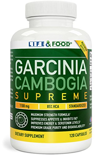 Life & Food 85% HCA Garcinia Cambogia Extract Supreme (Standardized) Natural Weight Loss Supplement (1 Bottle, 120 Count) 