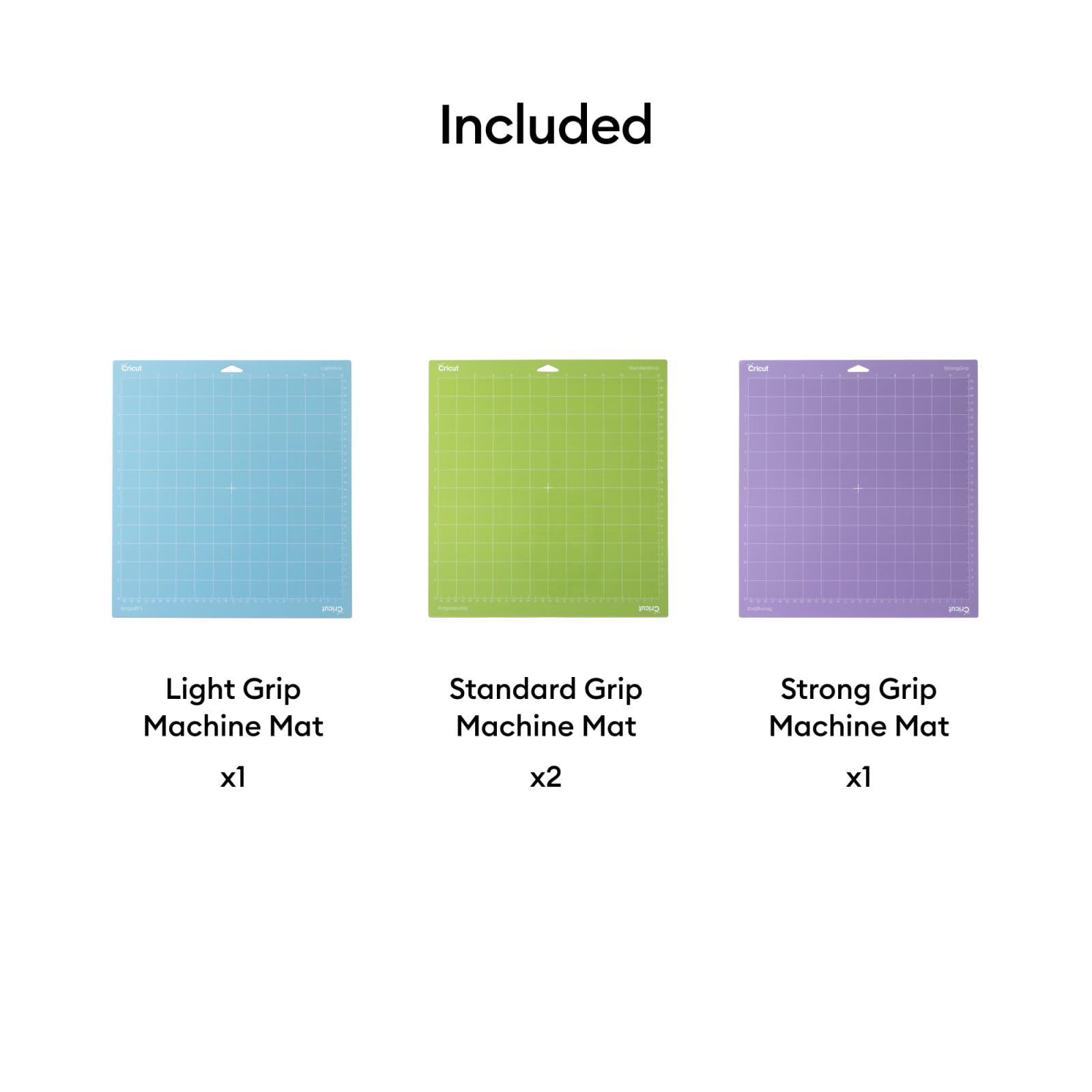 Cricut Cutting Mat Variety Pack (4 Count, 12in x 12in) - for Explore & Maker Machines - Includes 2 StandardGrip, 1 LightGrip, 1 StrongGrip