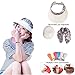 Roll Up Wide Brim Sun Visor UPF 50+ UV Protection Sun Hat with Neck Protector Beige
