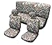 Hawg Camo Surreal Forest Grey Seat Cover Set - Front Rear Headrests Camouflage - Premium Padded Auto Car Truck Interior Set + FREE BONUS WASH MITT