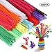 Acerich 1001pcs Craft Supplies Assortment Set, 600pcs Multicolor Pipe Cleaners, 100pcs Assorted Colors Pom Poms, 100pcs Craft Sticks, 100pcs Colorful Buttons, 100pcs Wiggle Googly Eyes & 1pcs Scissors