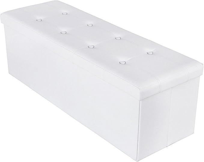 Soontrans Baúl Puff Taburete para Almacenaje 110 x 38 x 38 cm Plegable