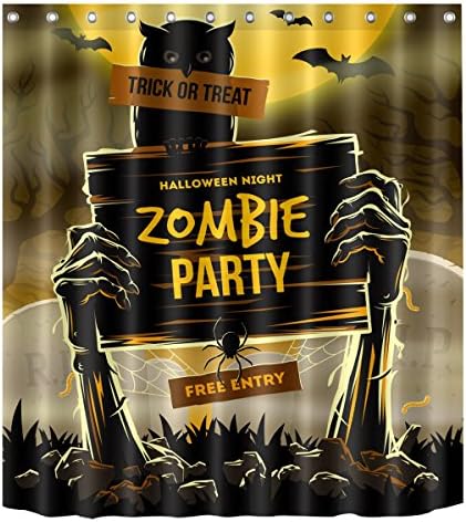 YYwangpu Halloween Hands Placards 3D Digital Printing Polyester Shower Curtain Mats 180 * 180cm And Other Sizes,180 * 200cm