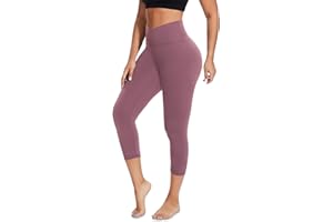 MOREFEEL V Cross Waist Capri Leggings for Women- Summer Workout Tummy Control Butt Lift Soft Sports Gym Yoga Pants Tights