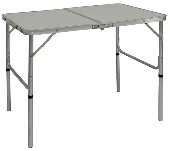 AMANKA klappbarer höhenverstellbarer Campingtisch 90x60x70 cm Leichtgewicht Klapptisch Reisetisch im Kofferformat