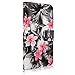 Cellularvilla Core Prime/Prevail LTE Case, [Stand Feature] Wallet Case Premium Pu Leather Flip Cover [3 Card Slots] for Samsung Galaxy Core Prime/Galaxy Prevail LTE (SM-G360) (Black Pink Flower)