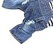 DOGGYZSTYLE Small Dog Hoodie Clothes Cute Stripe Shirts Denim Jumpsuit One-Piece Outfit for Small Medium Dogs Cats Boy Girl Chihuahua Blue Jeans Overalls Puppy Costume (Blue,S)