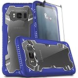 Zizo Proton 2.0 Series Compatible with Samsung Galaxy S8 Plus Case Military Grade Drop Tested with Tempered Glass Screen Protector Blue Clear
