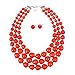 KOSMOS-LI 3 Layer Acrylic Orange Beads Multi Strand Necklace